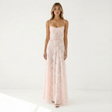 Aiselle | Women Dress With Sheer Floral Overlay | Maxi