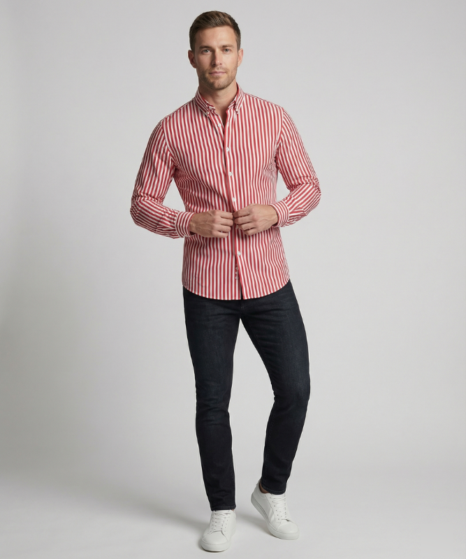 Aldric | Men's Striped Button-Down Shirt