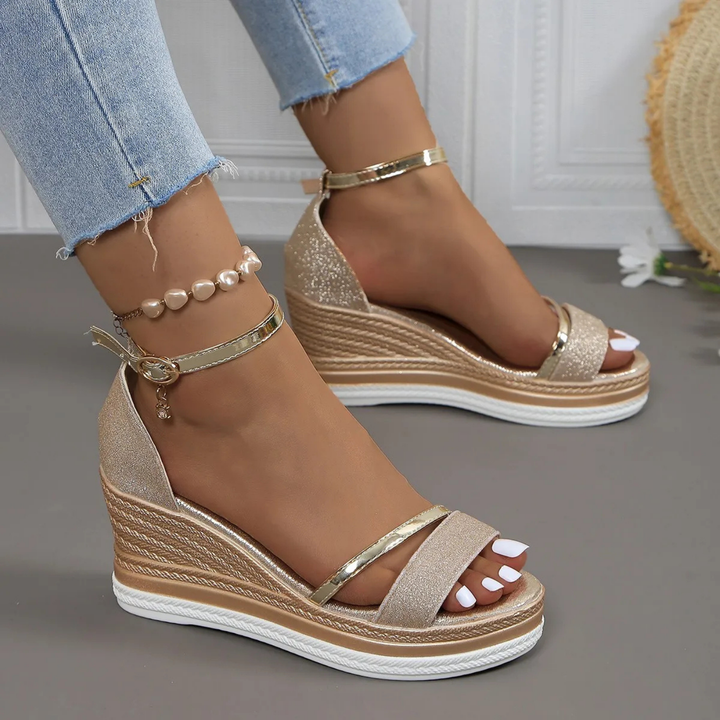 Aurelia | Women's Elegant Ankle Strap Wedge Sandals