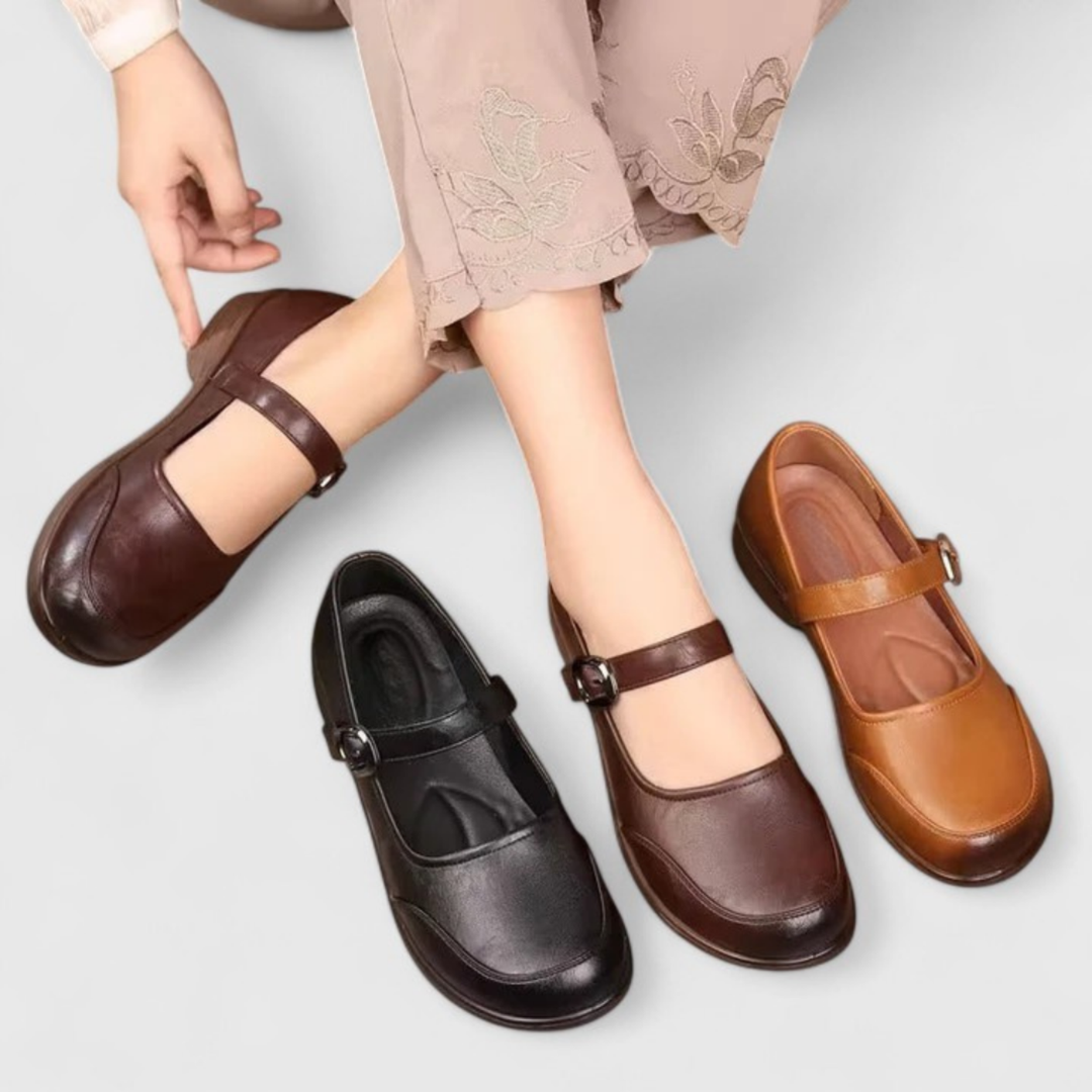 Beatrix | Women's Leather Cushioned Mary Jane Shoes