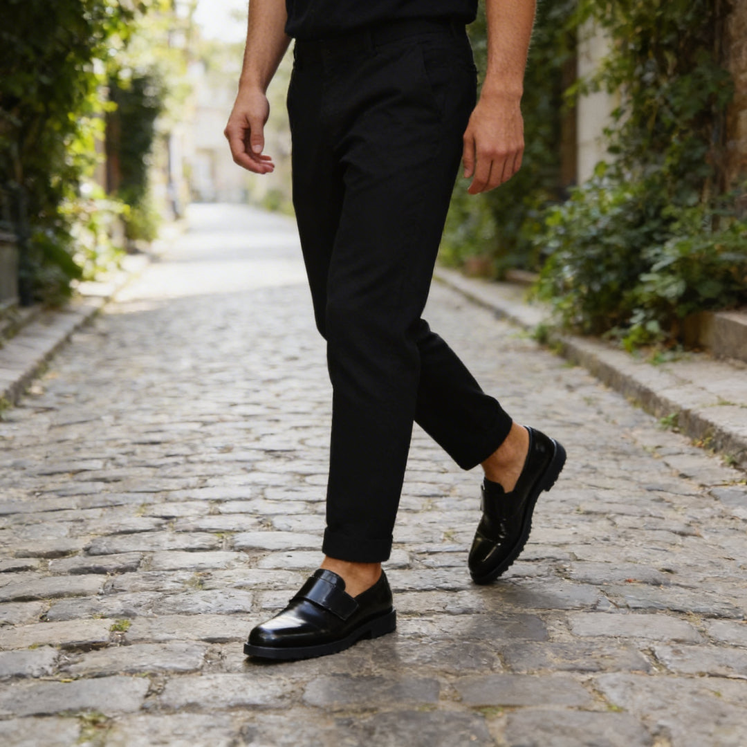 Callum | Men's Black Patent Leather Slip-On Loafers
