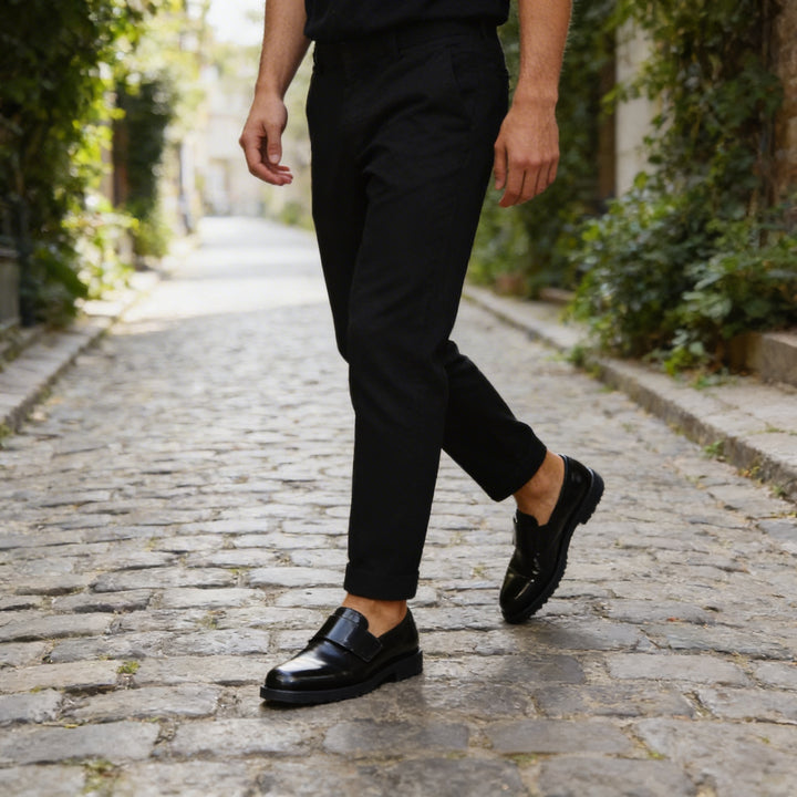 Callum | Men's Black Patent Leather Slip-On Loafers