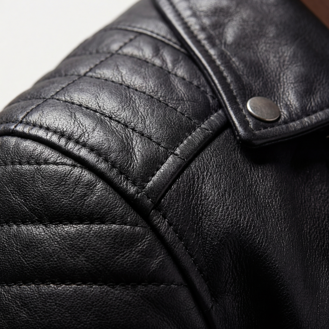 Callum | Men's Leather Asymmetric Zip Biker Jacket