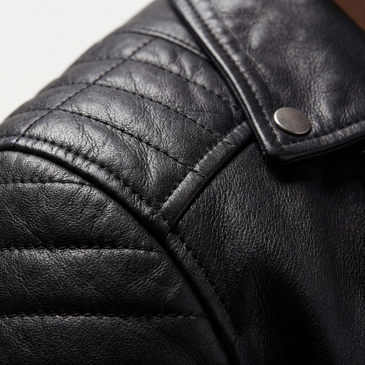 Callum | Men's Leather Asymmetric Zip Biker Jacket