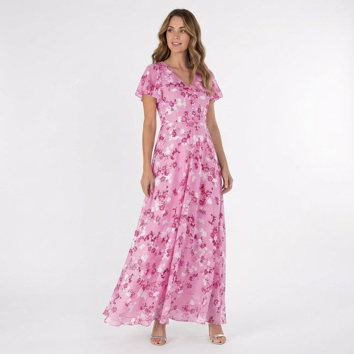 Callum | Women's Chiffon Floral Wrap Maxi Dress