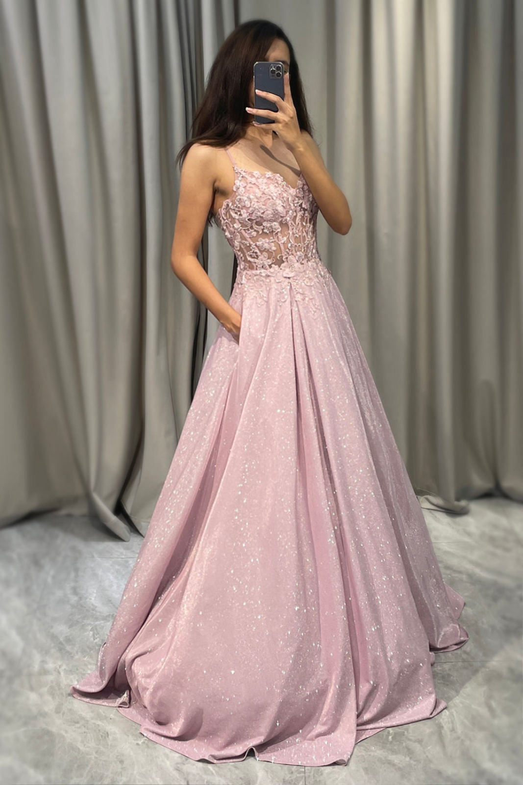 Celeste | Women's Chiffon Lace Appliqué A-Line Wedding Guest Dress