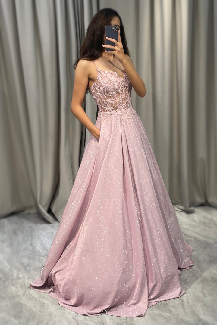 Celeste | Women's Chiffon Lace Appliqué A-Line Wedding Guest Dress