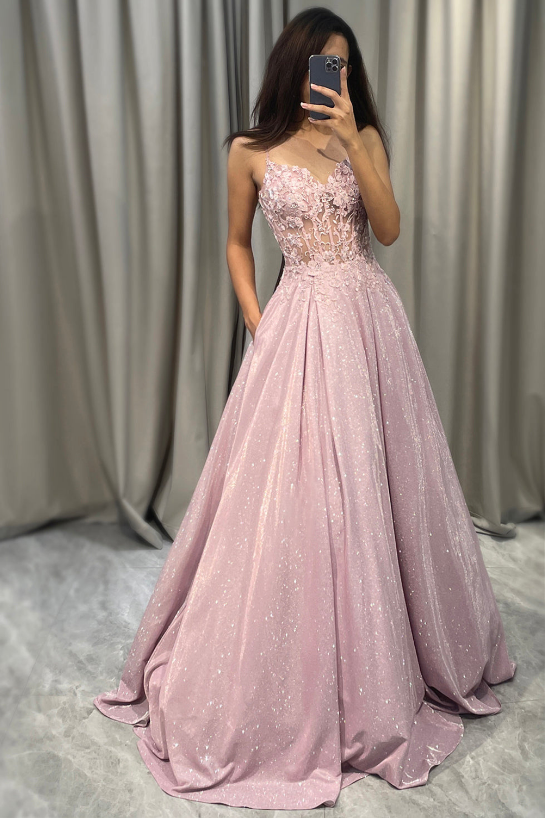 Celeste | Women's Chiffon Lace Appliqué A-Line Wedding Guest Dress