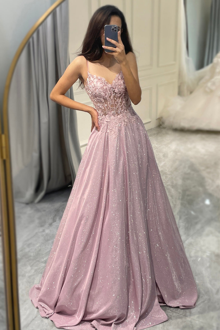 Celeste | Women's Chiffon Lace Appliqué A-Line Wedding Guest Dress