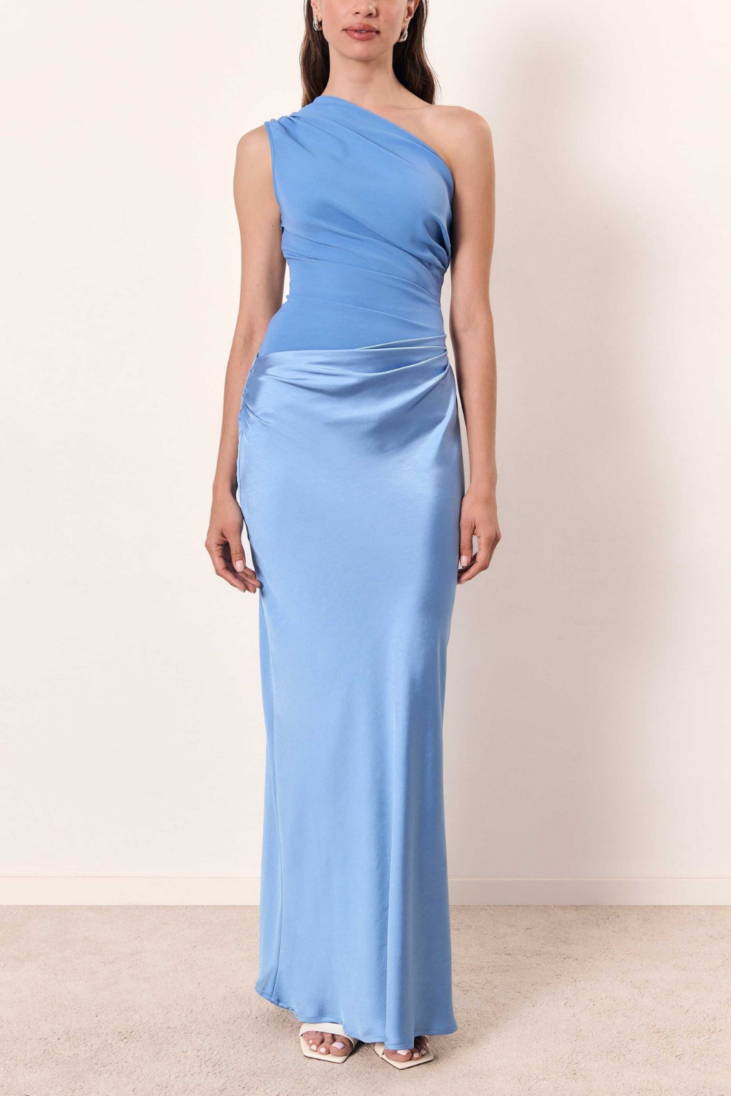 Celeste | Women's Satin One-Shoulder Maxi Dress