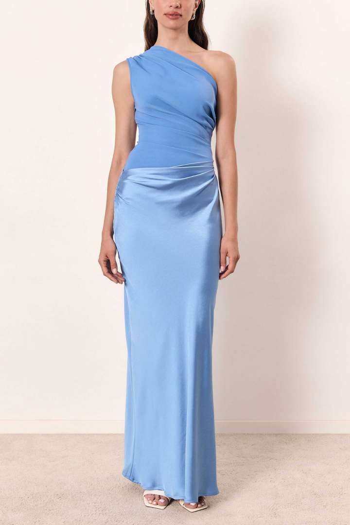 Celeste | Women's Satin One-Shoulder Maxi Dress