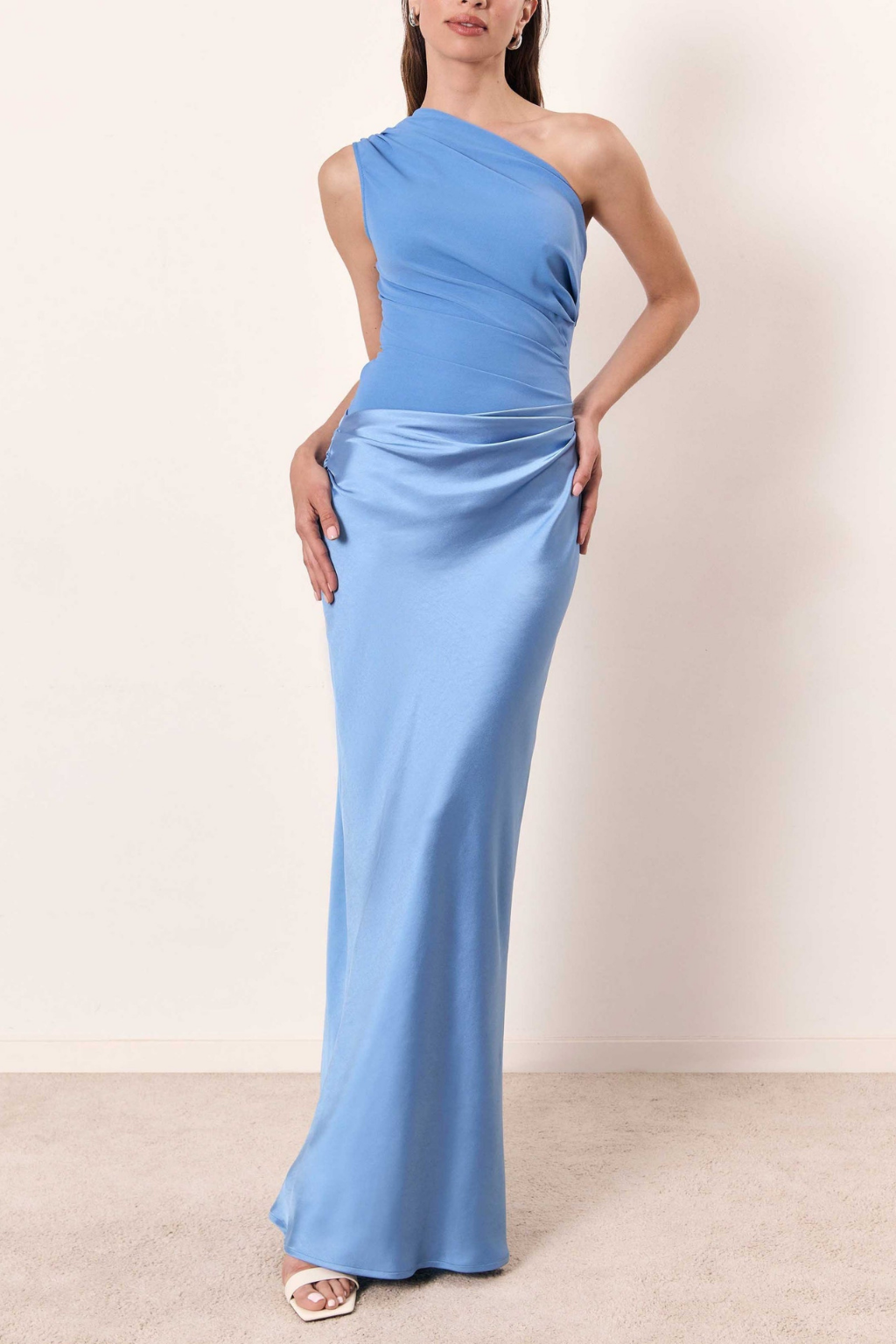 Celeste | Women's Satin One-Shoulder Maxi Dress