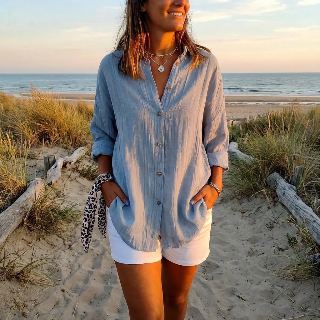 Danica | Women Shirt With Button Front | Long Sleeve