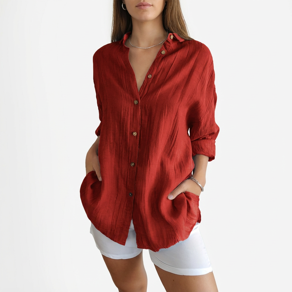 Danica | Women Shirt With Button Front | Long Sleeve