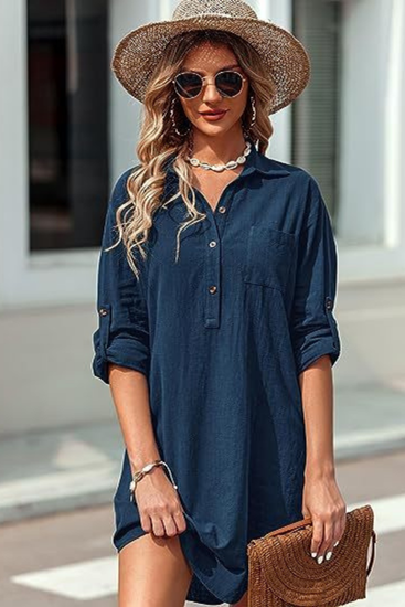 Delphine | Women's Linen Oversized Tunic Shirt