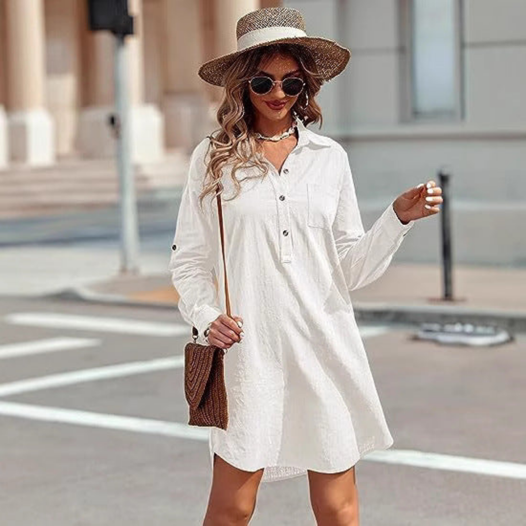 Delphine | Women's Linen Oversized Tunic Shirt