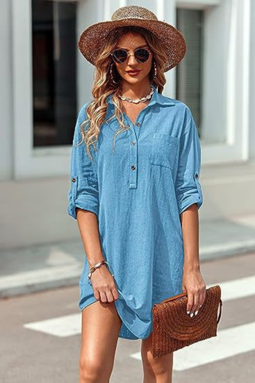 Delphine | Women's Linen Oversized Tunic Shirt