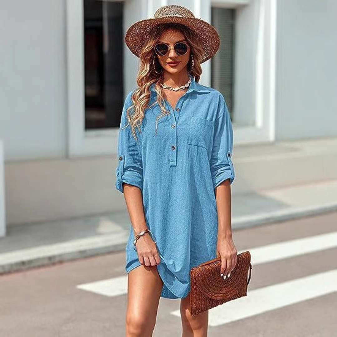 Delphine | Women's Linen Oversized Tunic Shirt