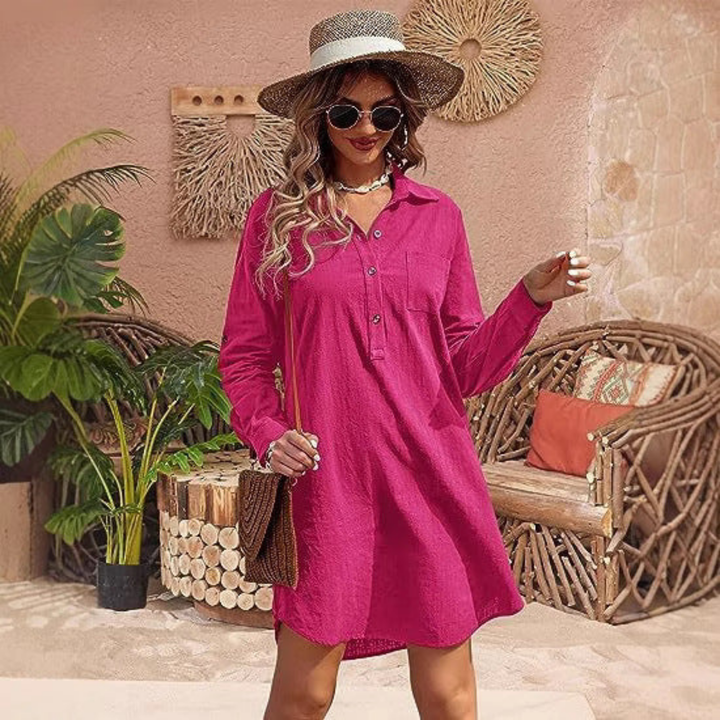 Delphine | Women's Linen Oversized Tunic Shirt