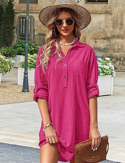 Delphine | Women's Linen Oversized Tunic Shirt