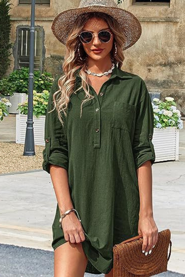 Delphine | Women's Linen Oversized Tunic Shirt