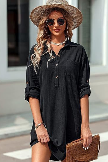 Delphine | Women's Linen Oversized Tunic Shirt
