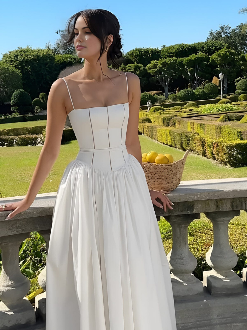 Elodie | Women's Chiffon Corset Bodice Full Skirt Wedding Guest Dress