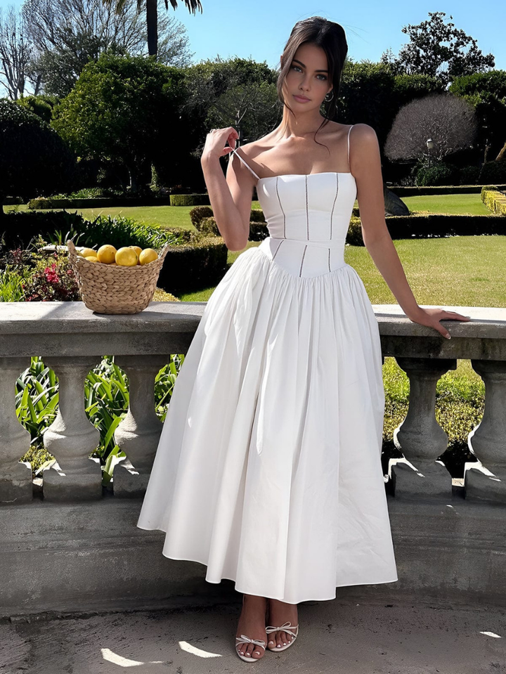 Elodie | Women's Chiffon Corset Bodice Full Skirt Wedding Guest Dress