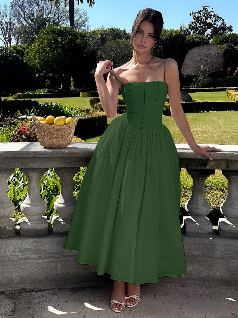 Elodie | Women's Chiffon Corset Bodice Full Skirt Wedding Guest Dress