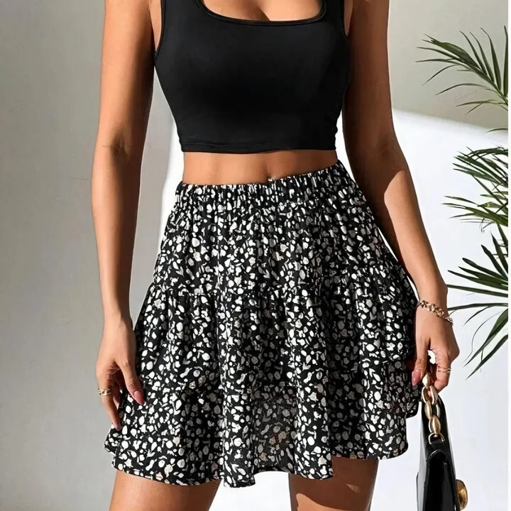 Fleur | Women's Tiered Ruffle Mini Skirt