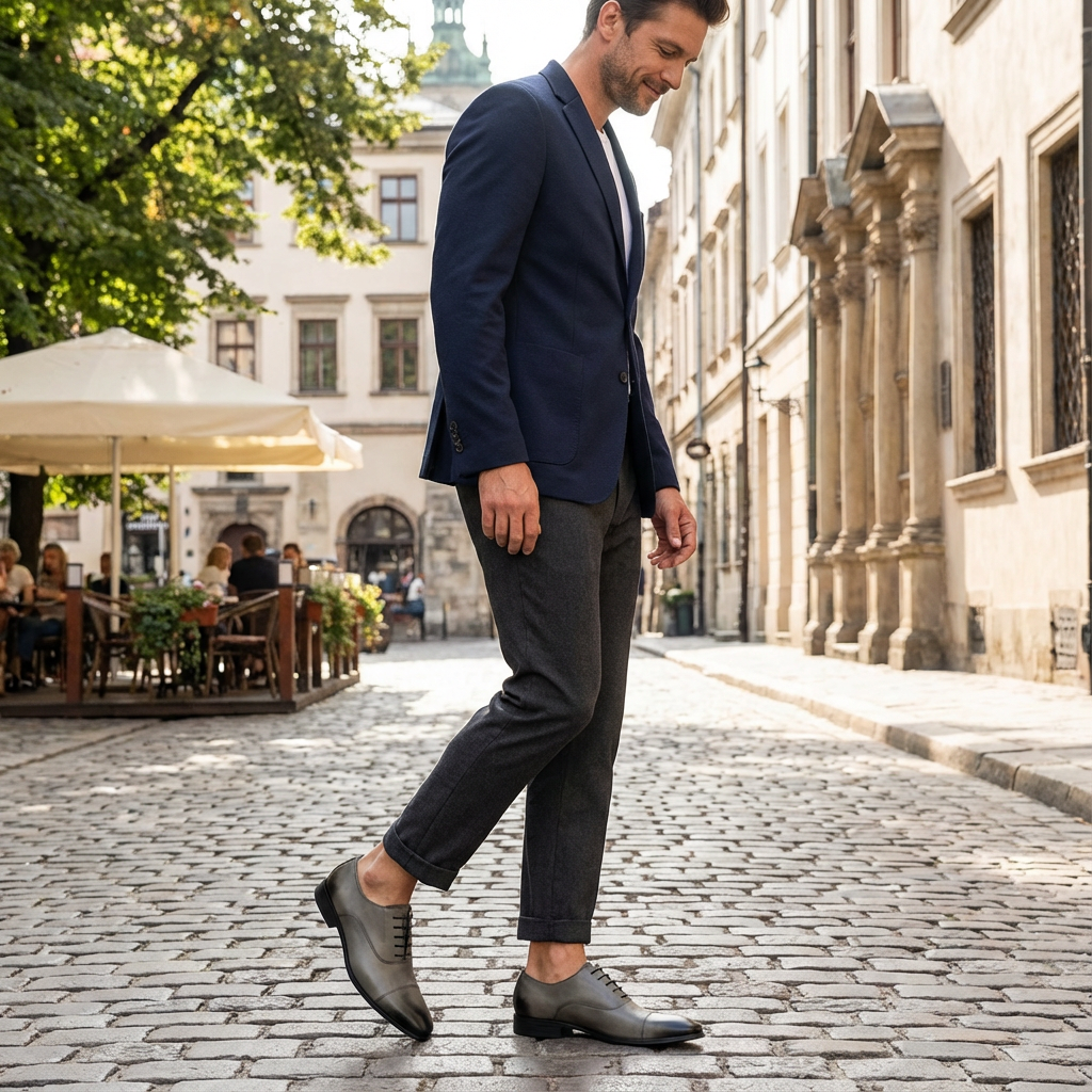 George | Men's Oxford Shoes With Cap Toe And Burnished Finish | Distinguished