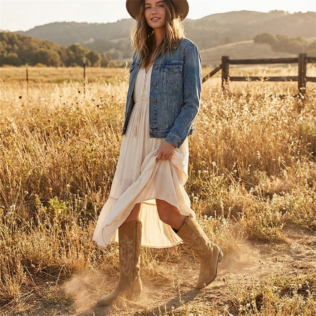 Hazel | Women Boots With Western Stitching | Cowboy