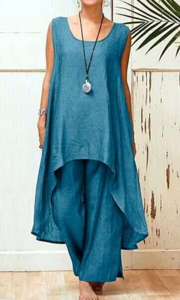 Imara | Women's Linen Sleeveless Asymmetric Tunic