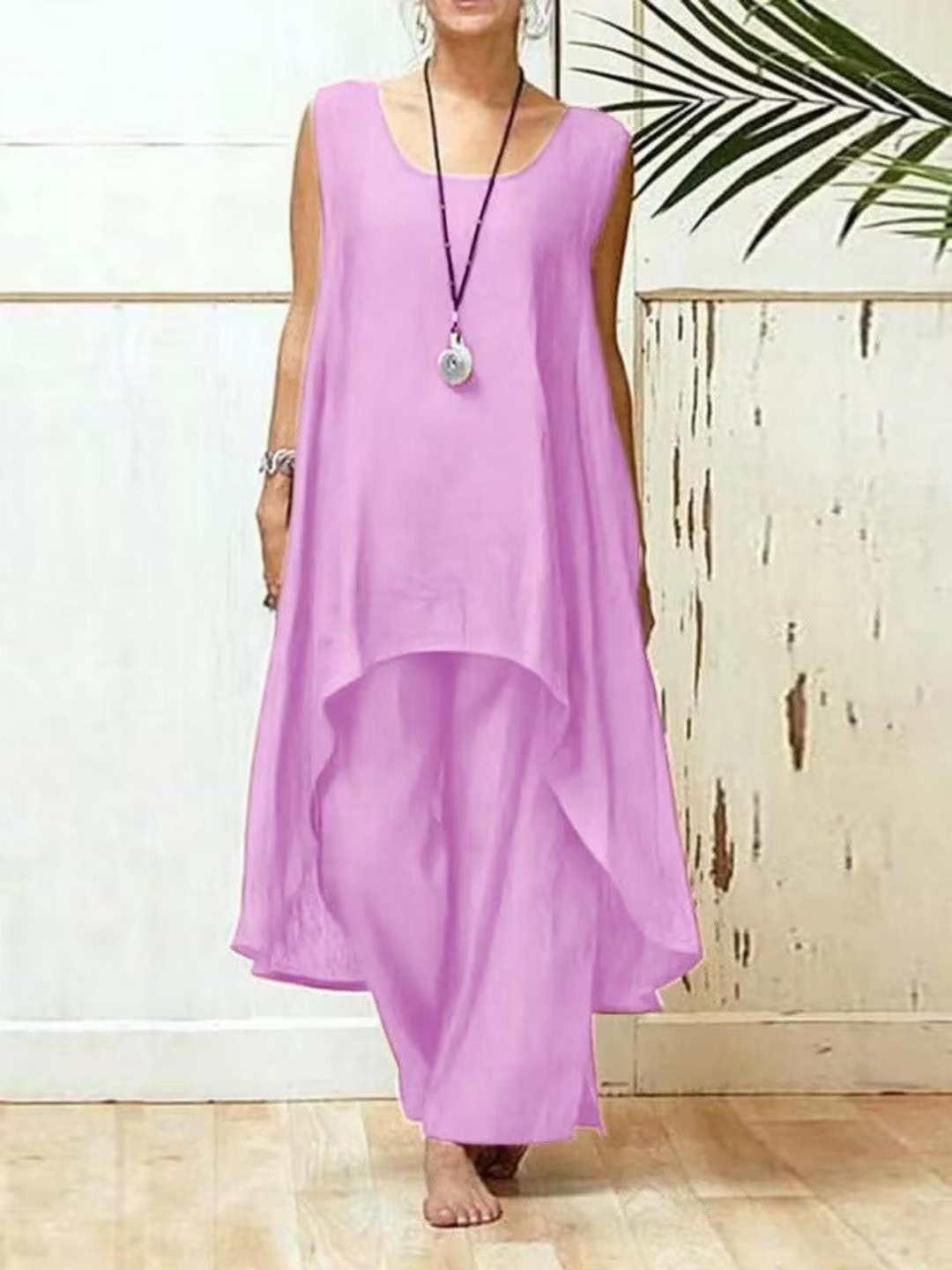 Imara | Women's Linen Sleeveless Asymmetric Tunic