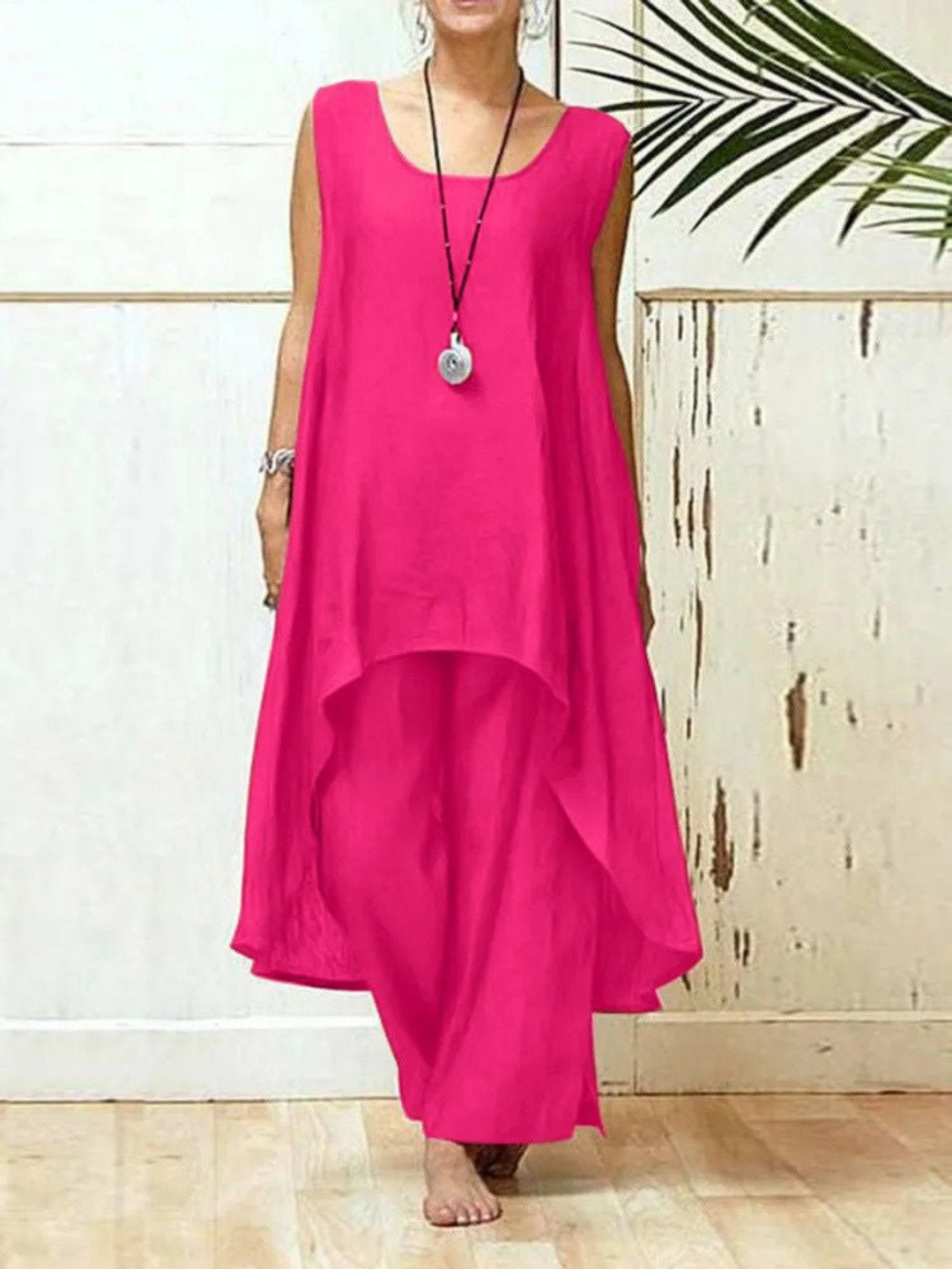 Imara | Women's Linen Sleeveless Asymmetric Tunic