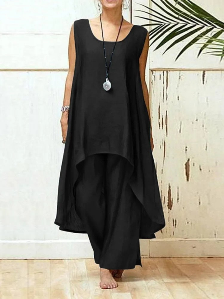 Imara | Women's Linen Sleeveless Asymmetric Tunic