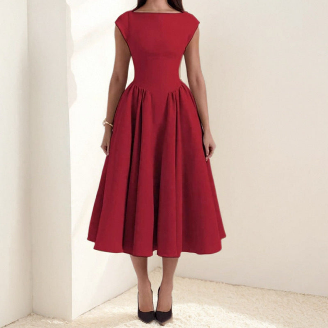 Isolde | Women's Linen Elegant White Graduation Dress