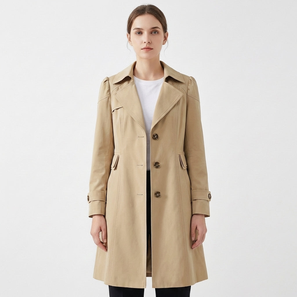Jolene | Women's Breathable Button-Front Trench Coat