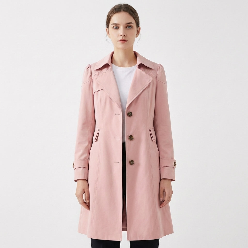 Jolene | Women's Breathable Button-Front Trench Coat