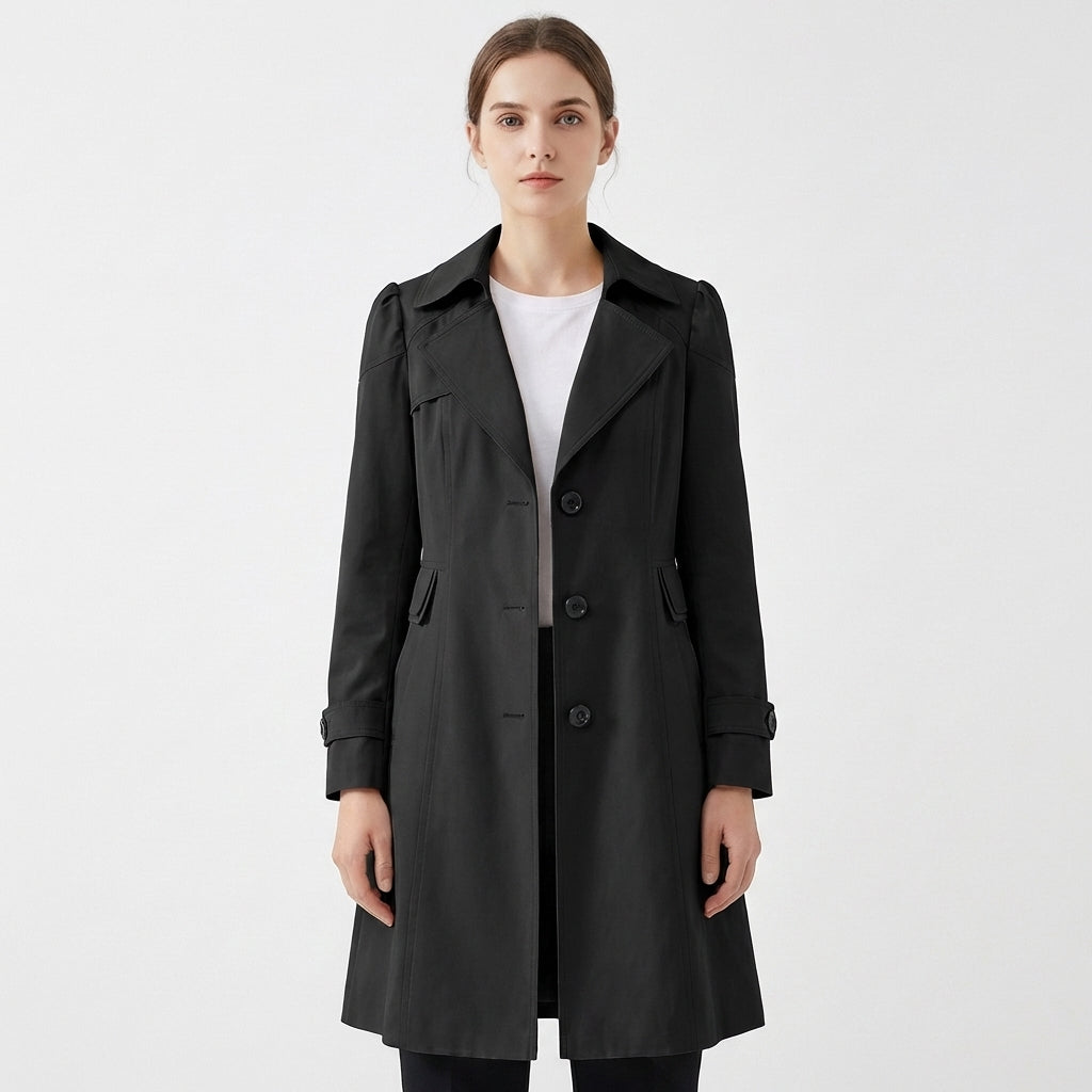Jolene | Women's Breathable Button-Front Trench Coat