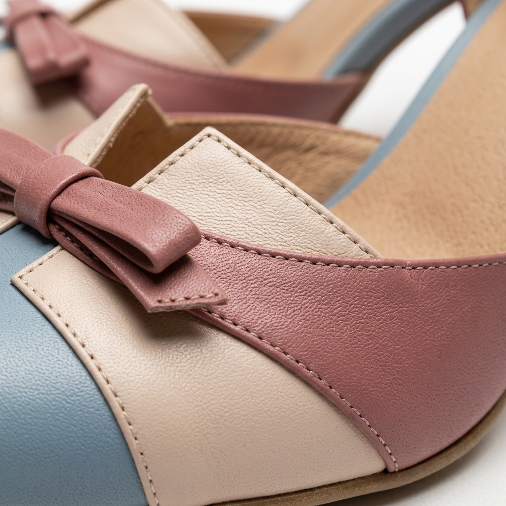 Jolene | Women's Leather Two-Tone Bow Detail Stiletto Heels