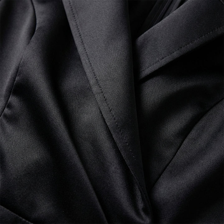 Jolene | Women's Satin Wrap Bodice Full Skirt Midi Dress Classic