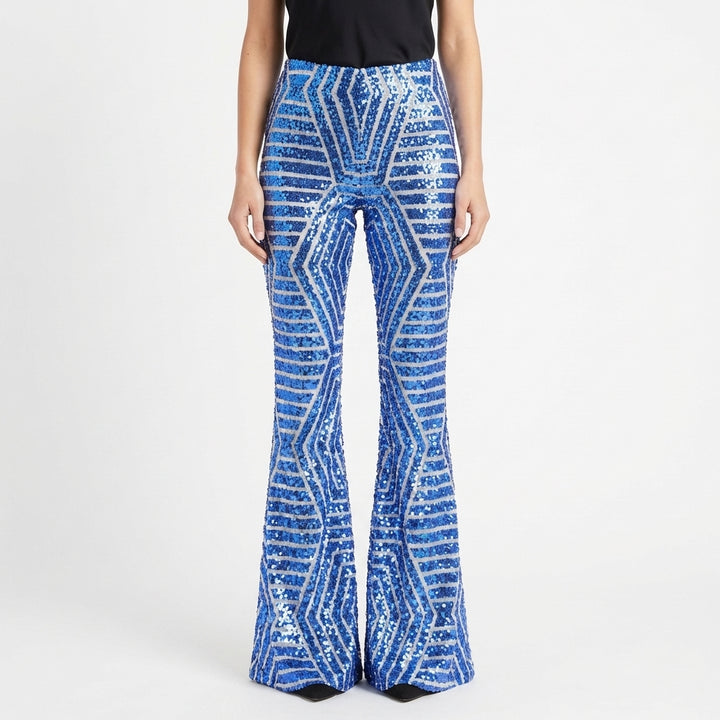 Jolene | Women's Sequin Flared Trousers Glamorous