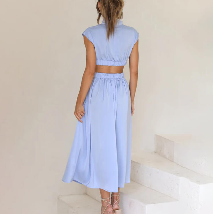 Jolene | Women's Stretch Ruched Cut-Out Midi Dress
