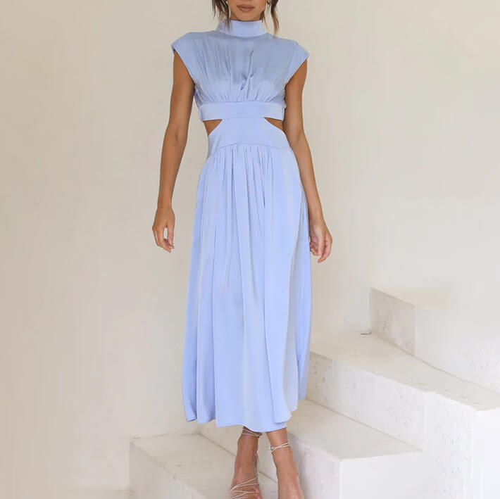 Jolene | Women's Stretch Ruched Cut-Out Midi Dress