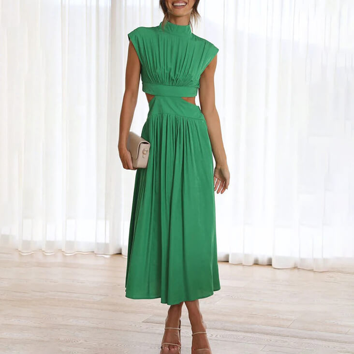 Jolene | Women's Stretch Ruched Cut-Out Midi Dress