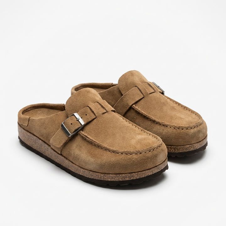 Jolene | Women's Suede Buckle Flat Loafers