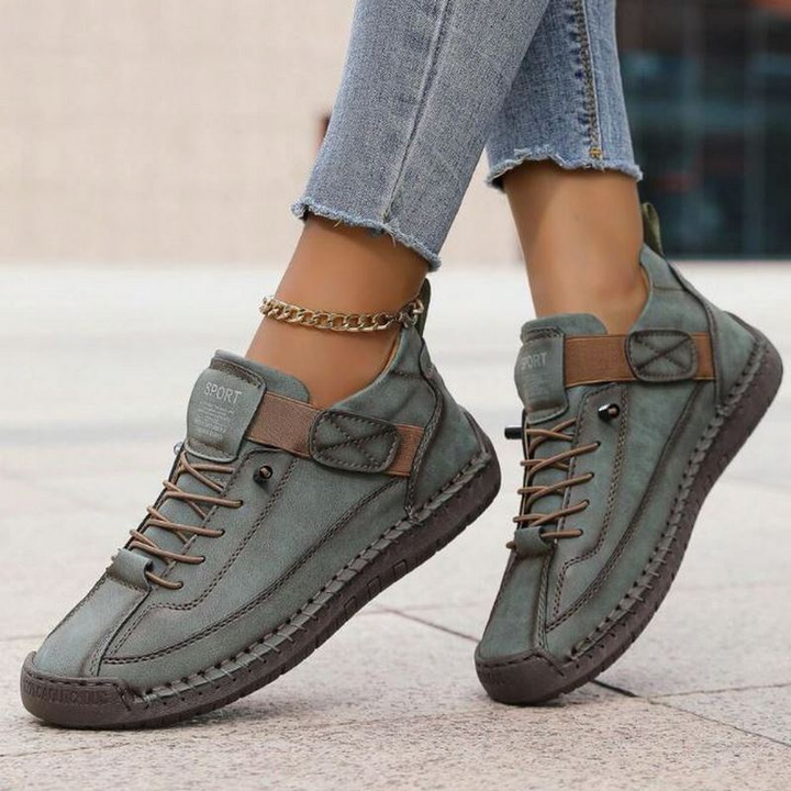Jolene | Women's Suede Lace-Up Casual Flat Trainers