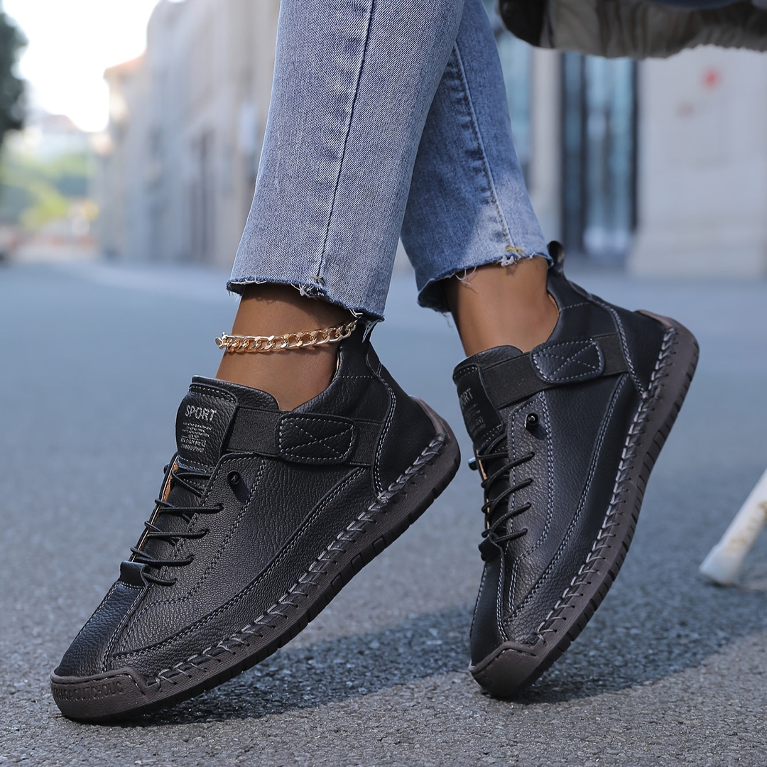 Jolene | Women's Suede Lace-Up Casual Flat Trainers