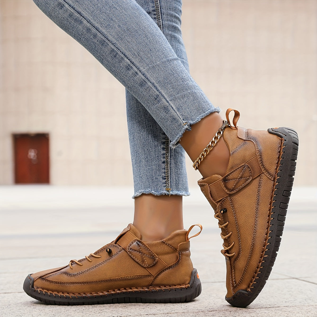 Jolene | Women's Suede Lace-Up Casual Flat Trainers